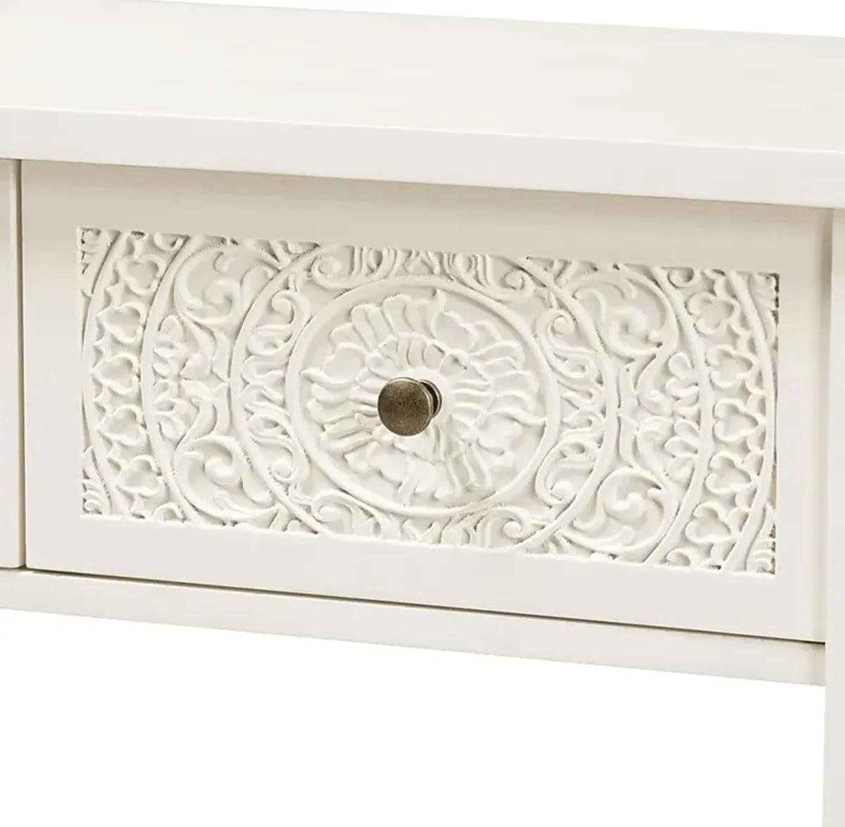 Rhodesa White Sofa Table