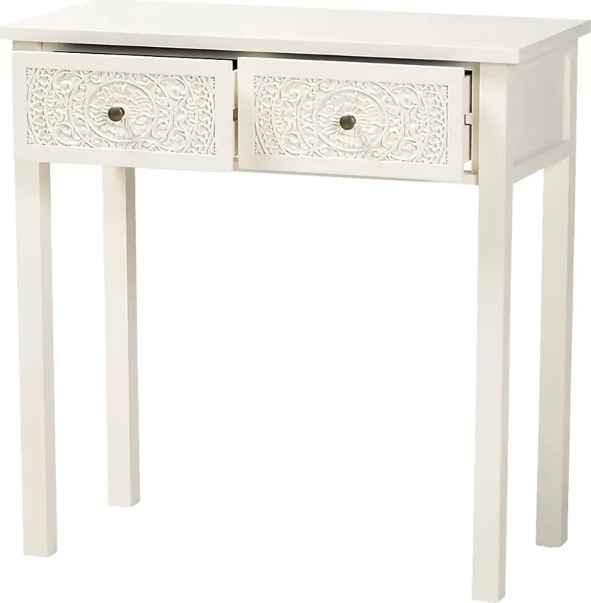 Rhodesa White Sofa Table