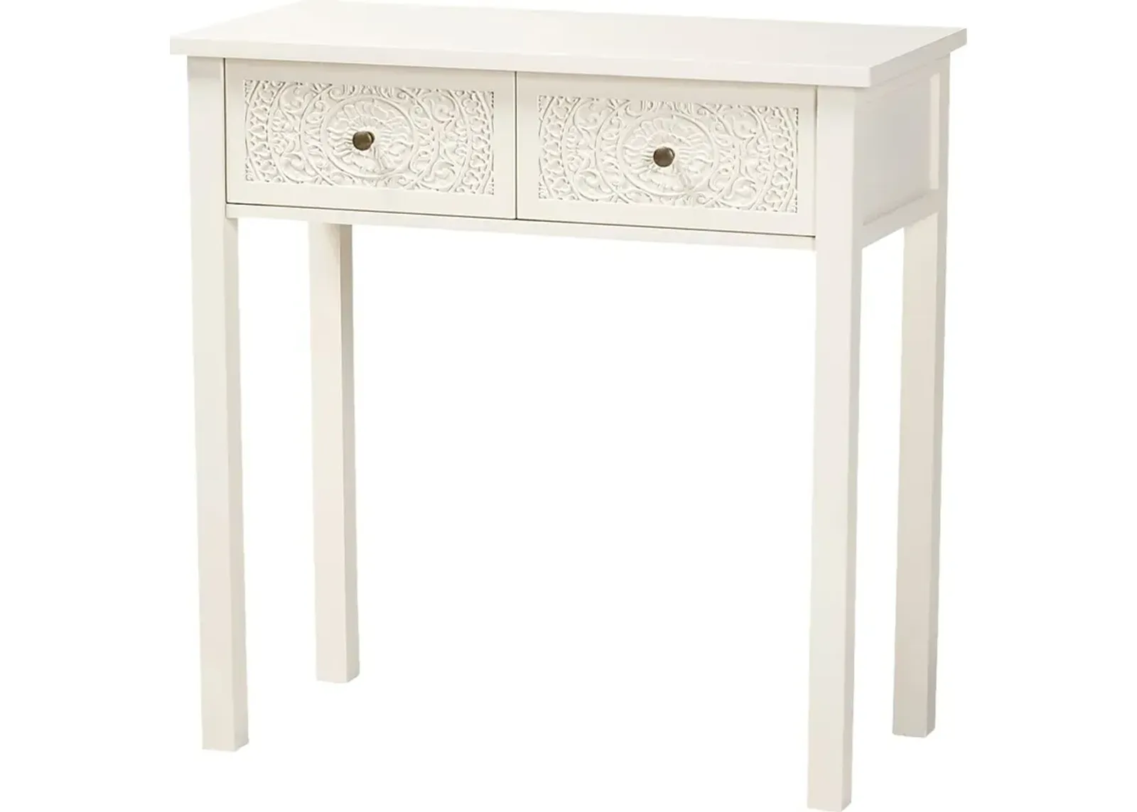 Rhodesa White Sofa Table