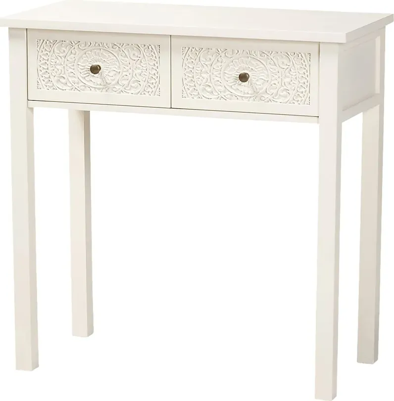 Rhodesa White Sofa Table