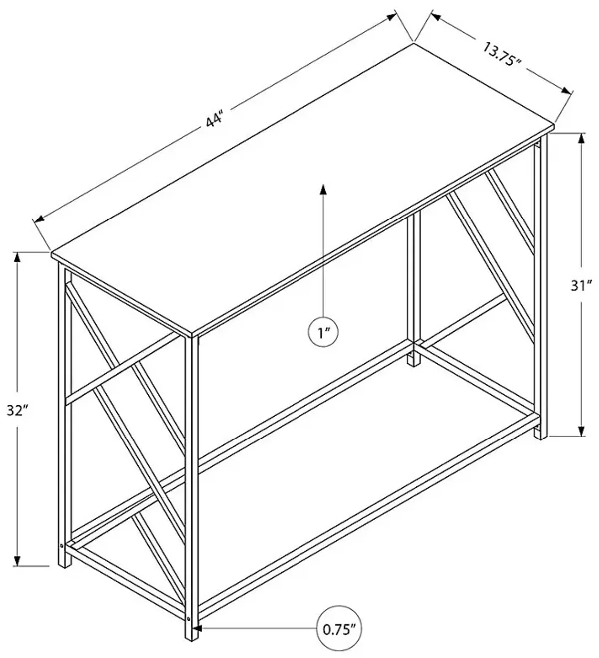 Ambur Gray Console Table