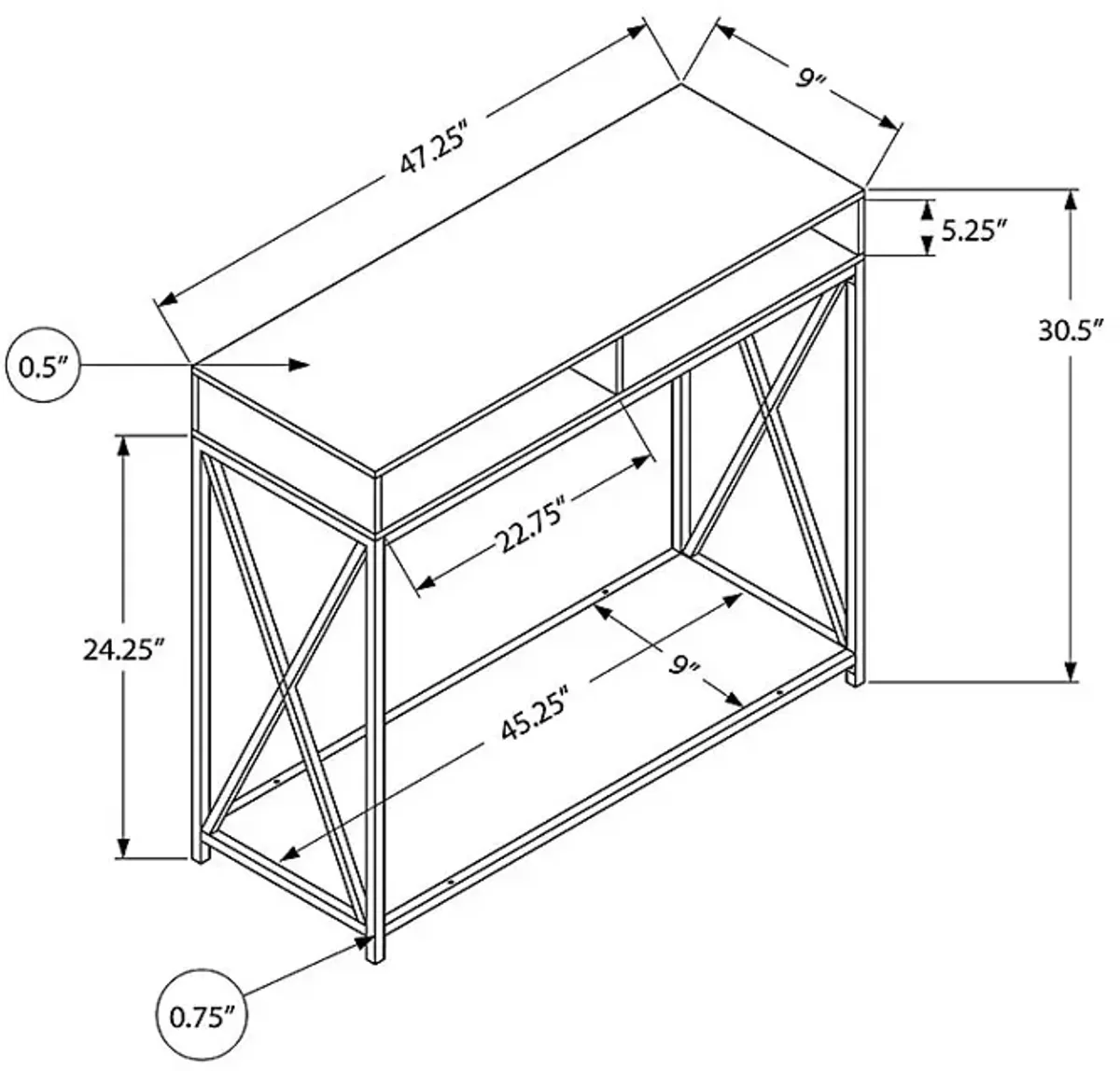 Binghampton Gray Console Table