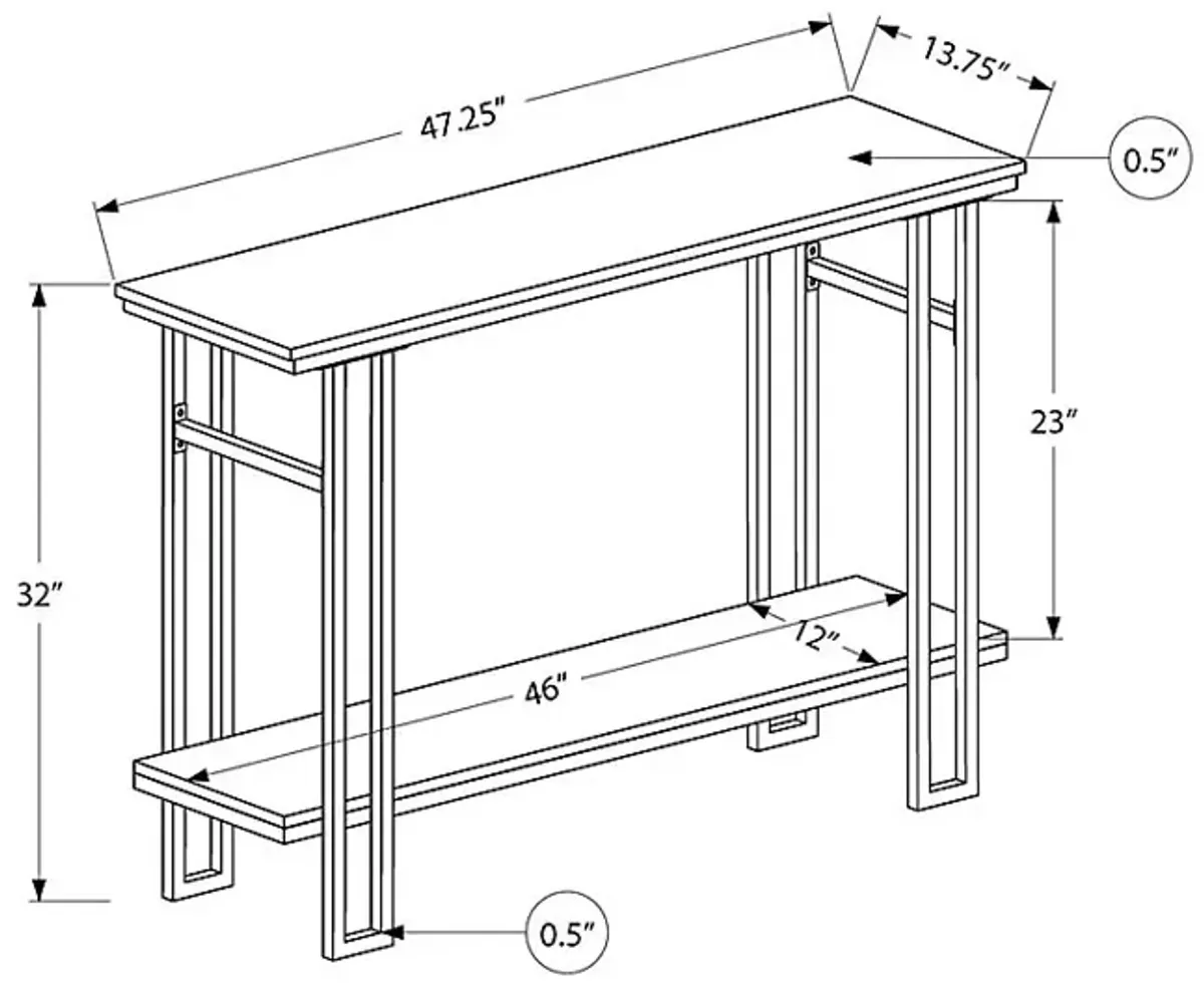 Coalville Gray Console Table