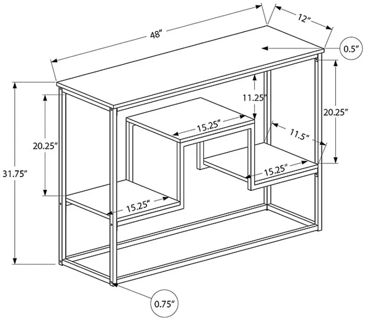 Briarvalley Espresso Sofa Table