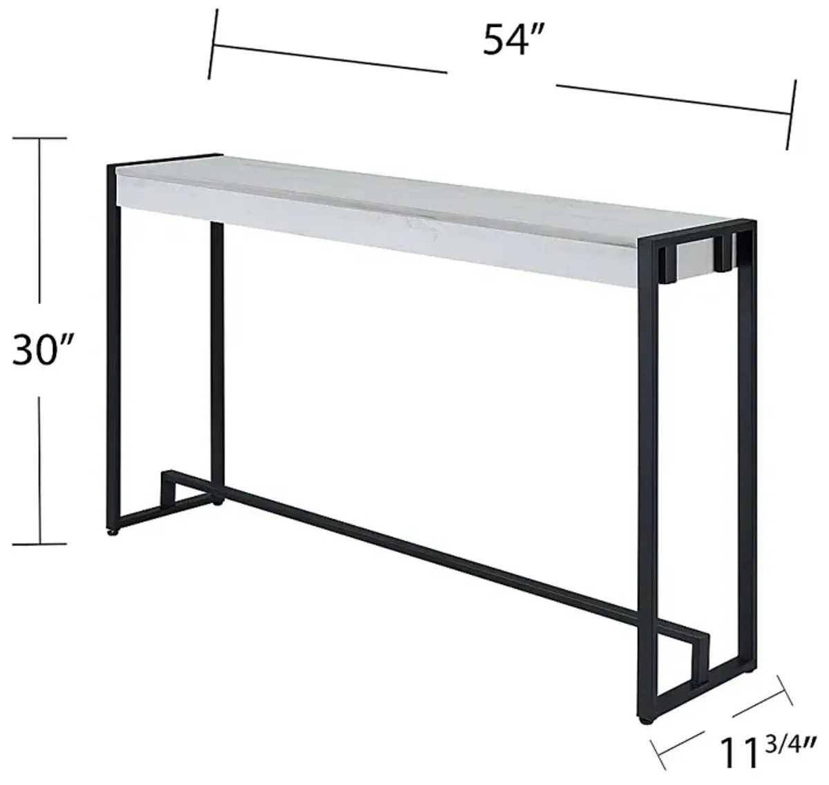 Macen Black Console Table