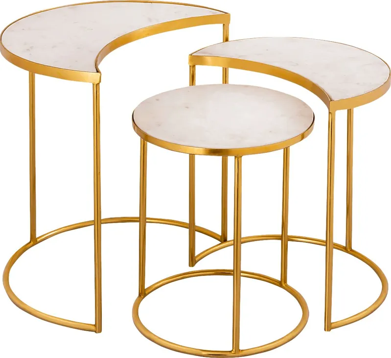 Paget Gold Nesting Tables, Set of 3