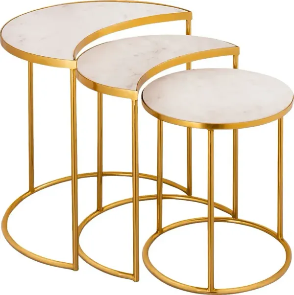 Paget Gold Nesting Tables, Set of 3