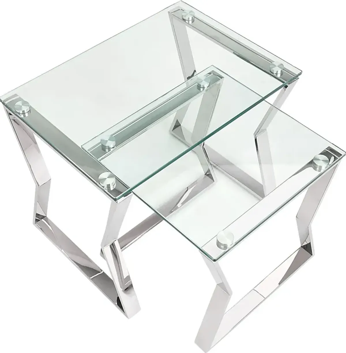 Sahalee Silver Nesting Tables, Set of 2