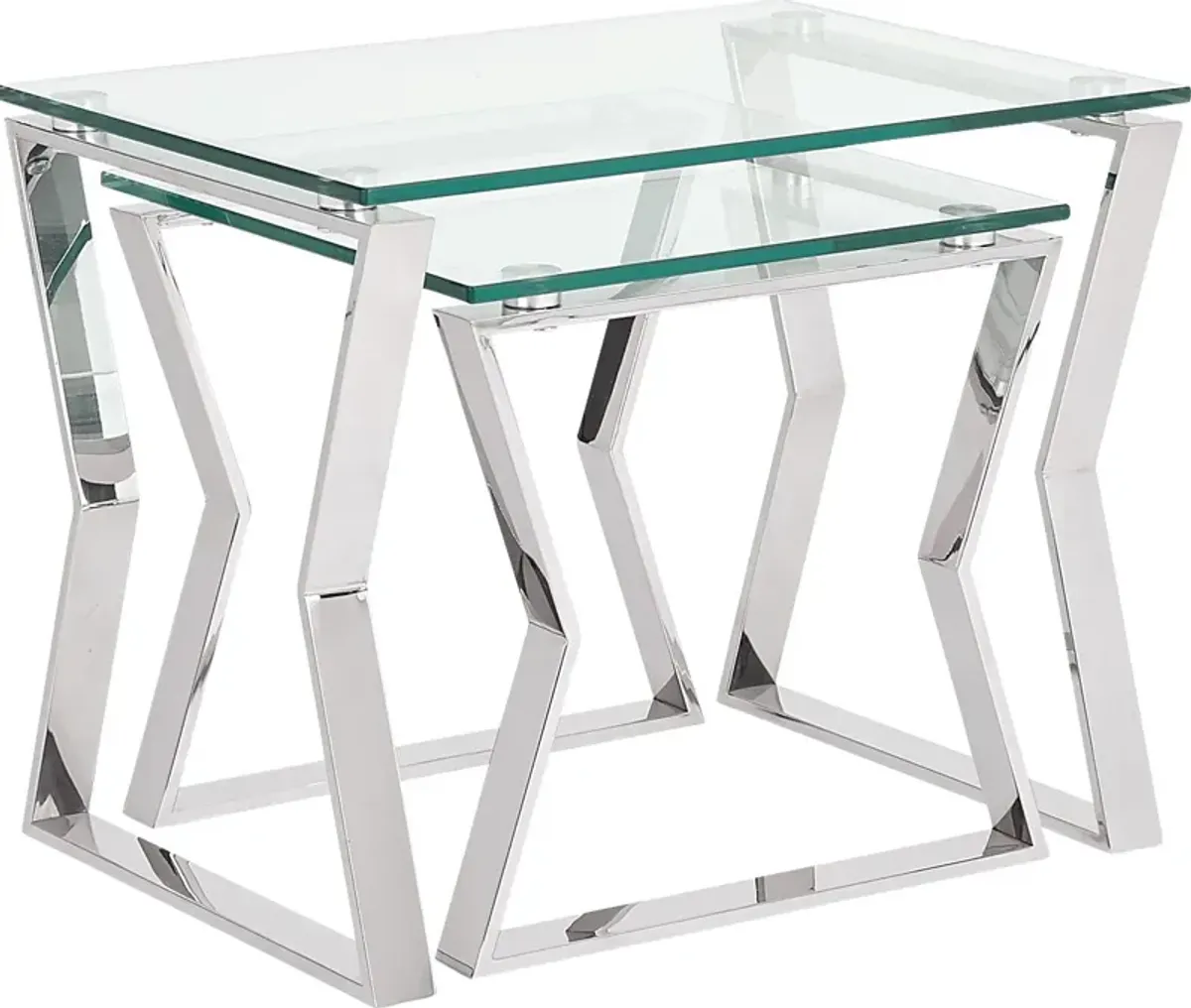 Sahalee Silver Nesting Tables, Set of 2