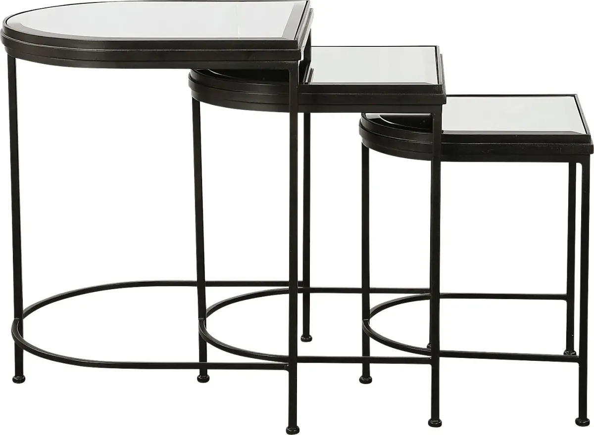 Longvue Black Nesting Table, Set of 3