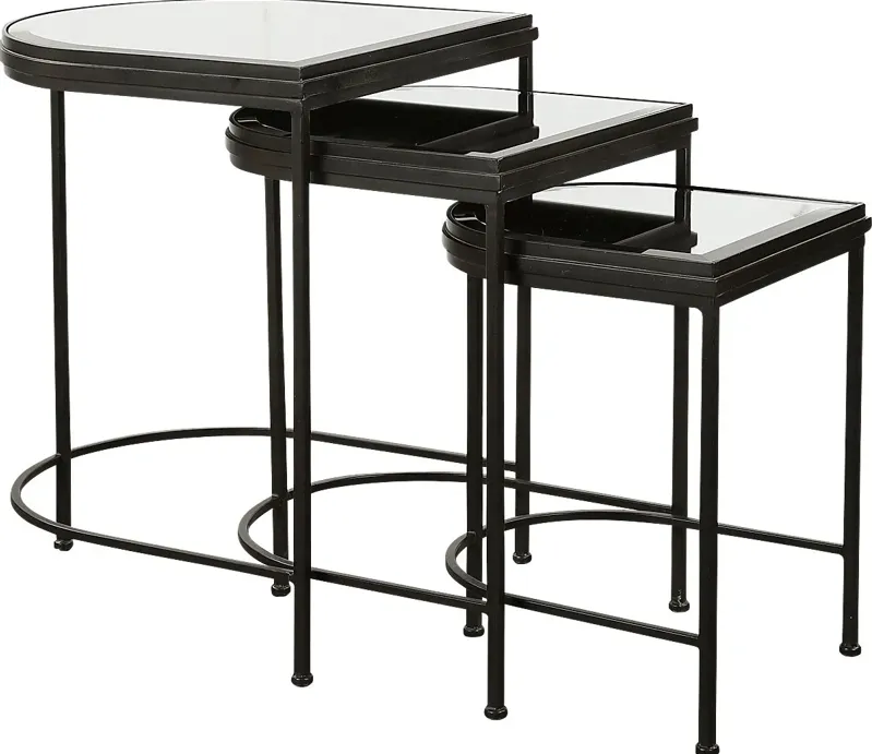 Longvue Black Nesting Table, Set of 3