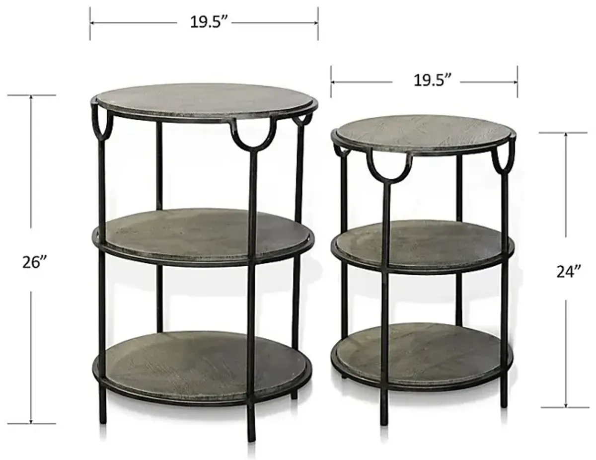 Avarado Gray Nesting Tables, Set of 2