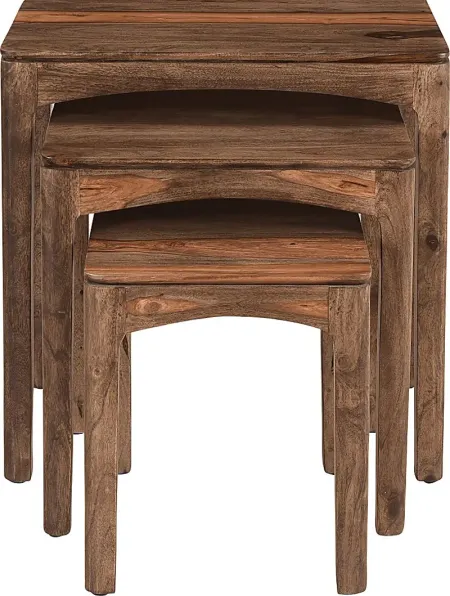 Tinmouth Brown Nesting Tables Set of 3