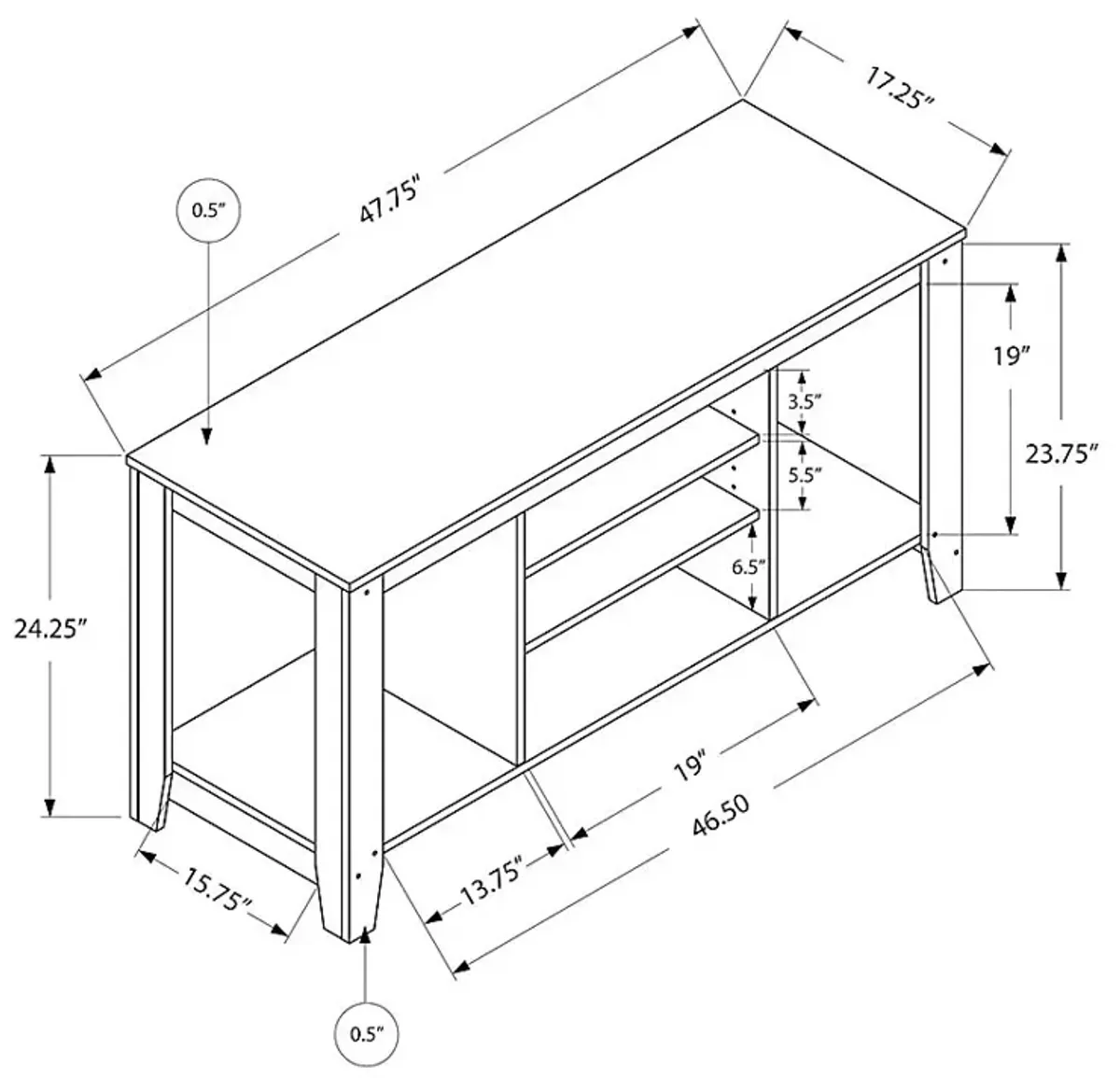 Lemcke Dark Walnut 48"" Console