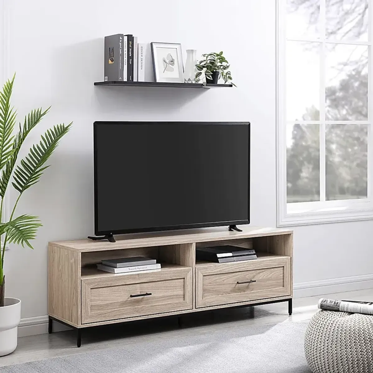 Ivellan Beige 2 Drawer TV Console