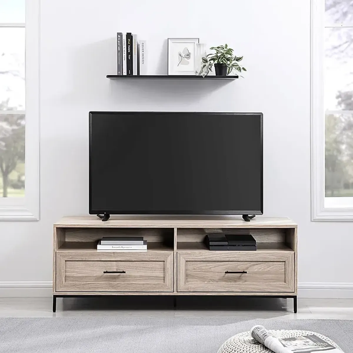 Ivellan Beige 2 Drawer TV Console