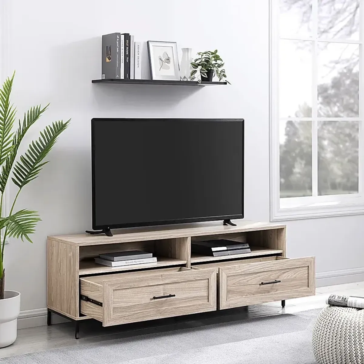 Ivellan Beige 2 Drawer TV Console