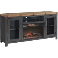 Recton Brown 65 in. Console With Electric Fireplace