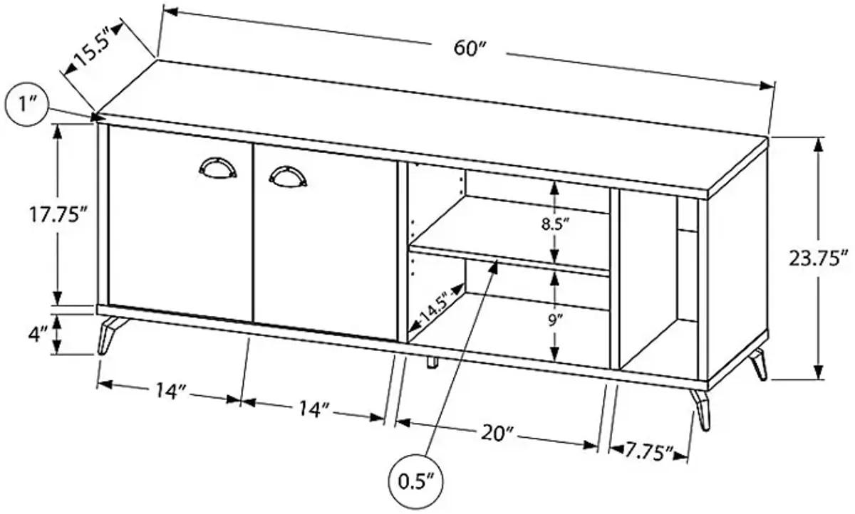 Bothell White 60 in. Console