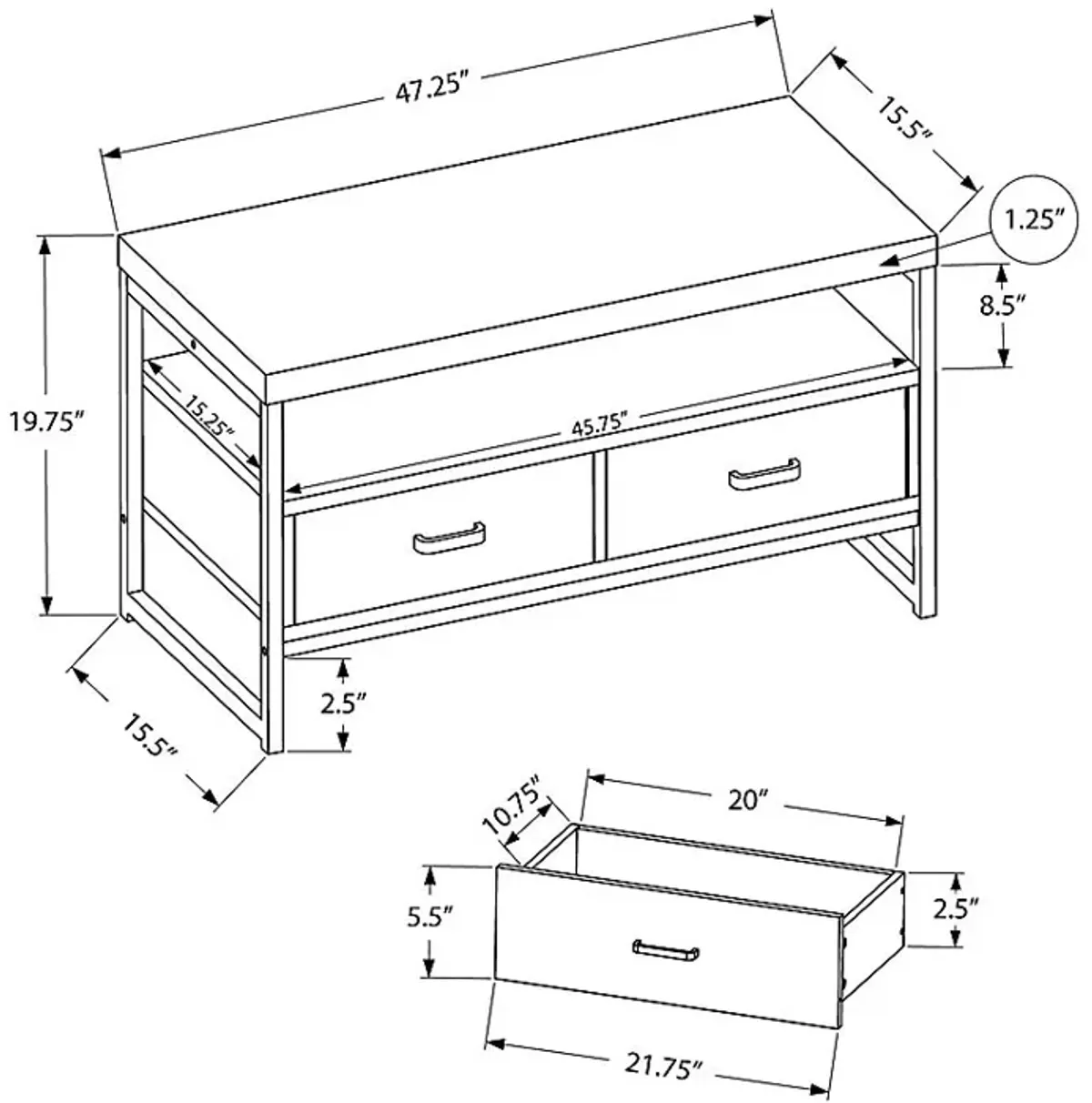 Deike Black 47 in. Console