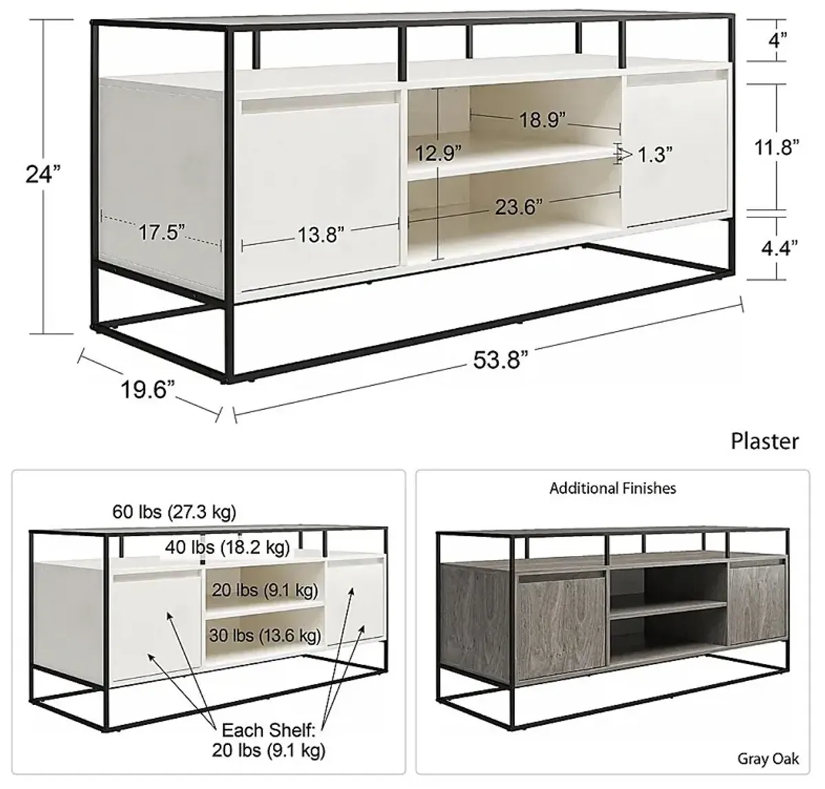 Caroridge White 53 in. Console