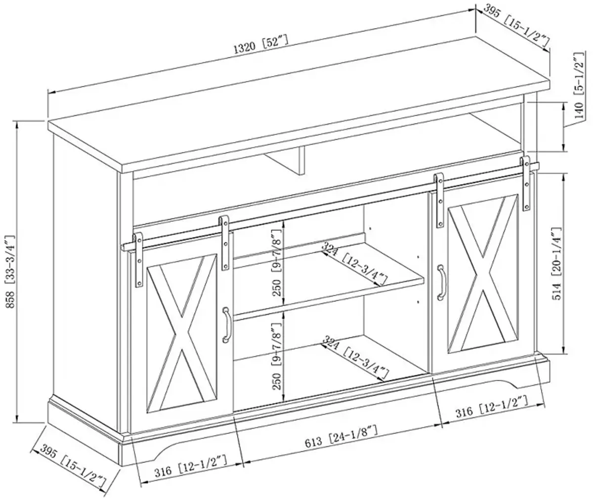 Aspermontville White 52 in. Console