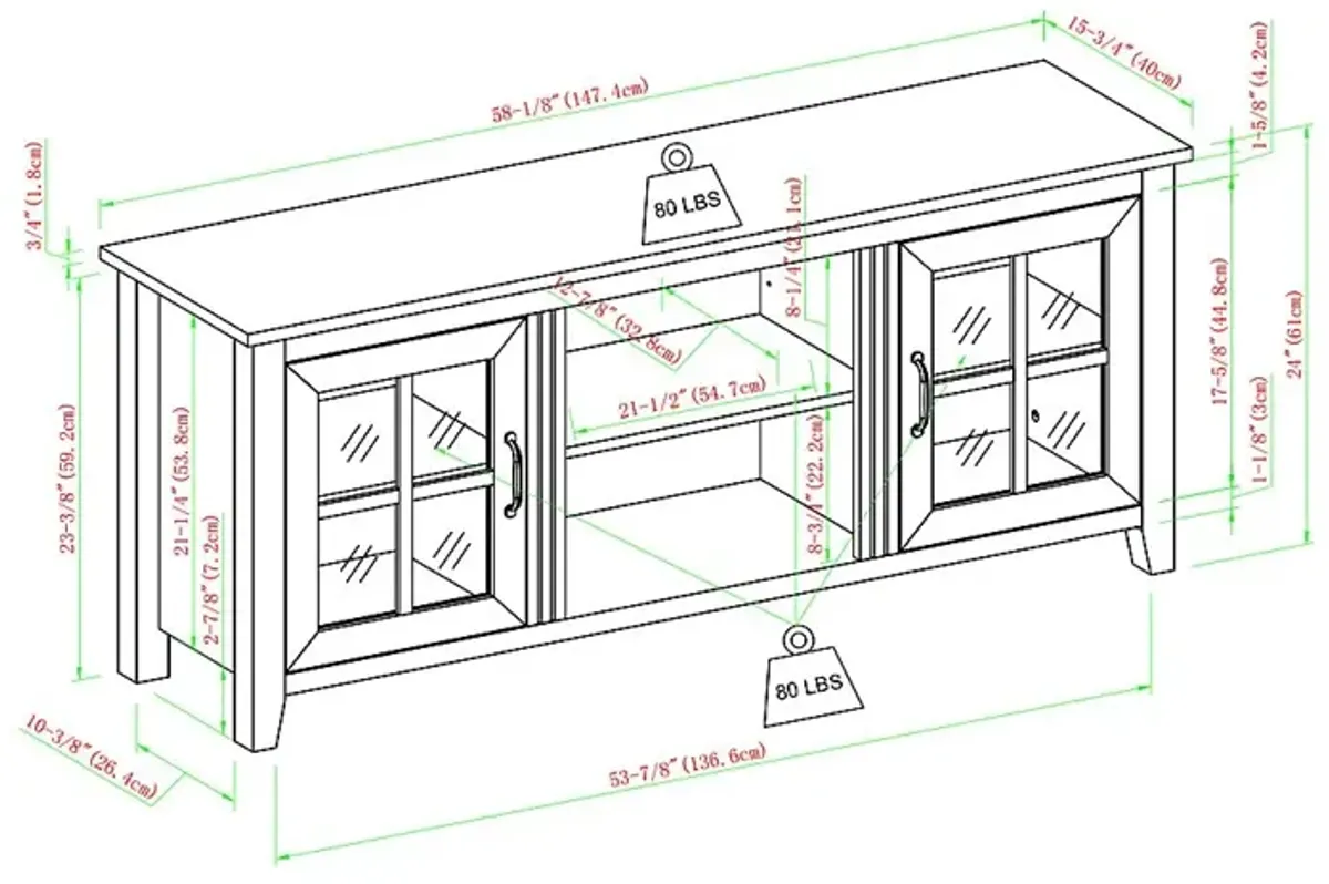 Bradwood Walnut 58 in. Console