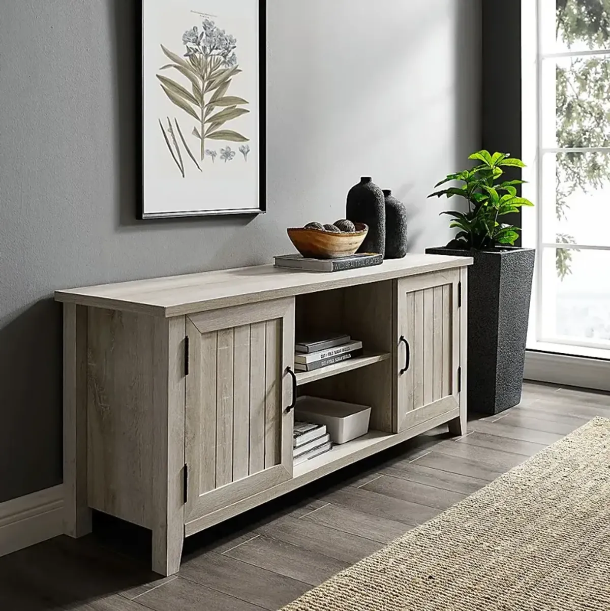 Draycott White Oak 58 in. Console