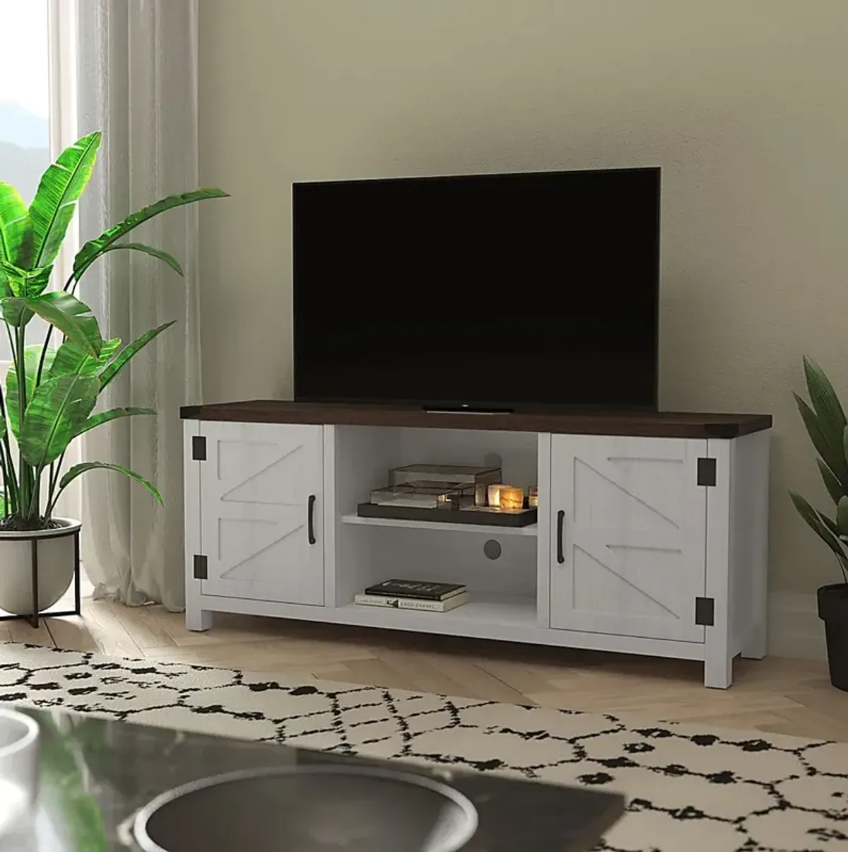 Rithera White 59 TV Console