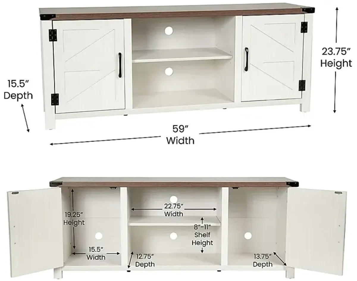 Rithera White 59 TV Console