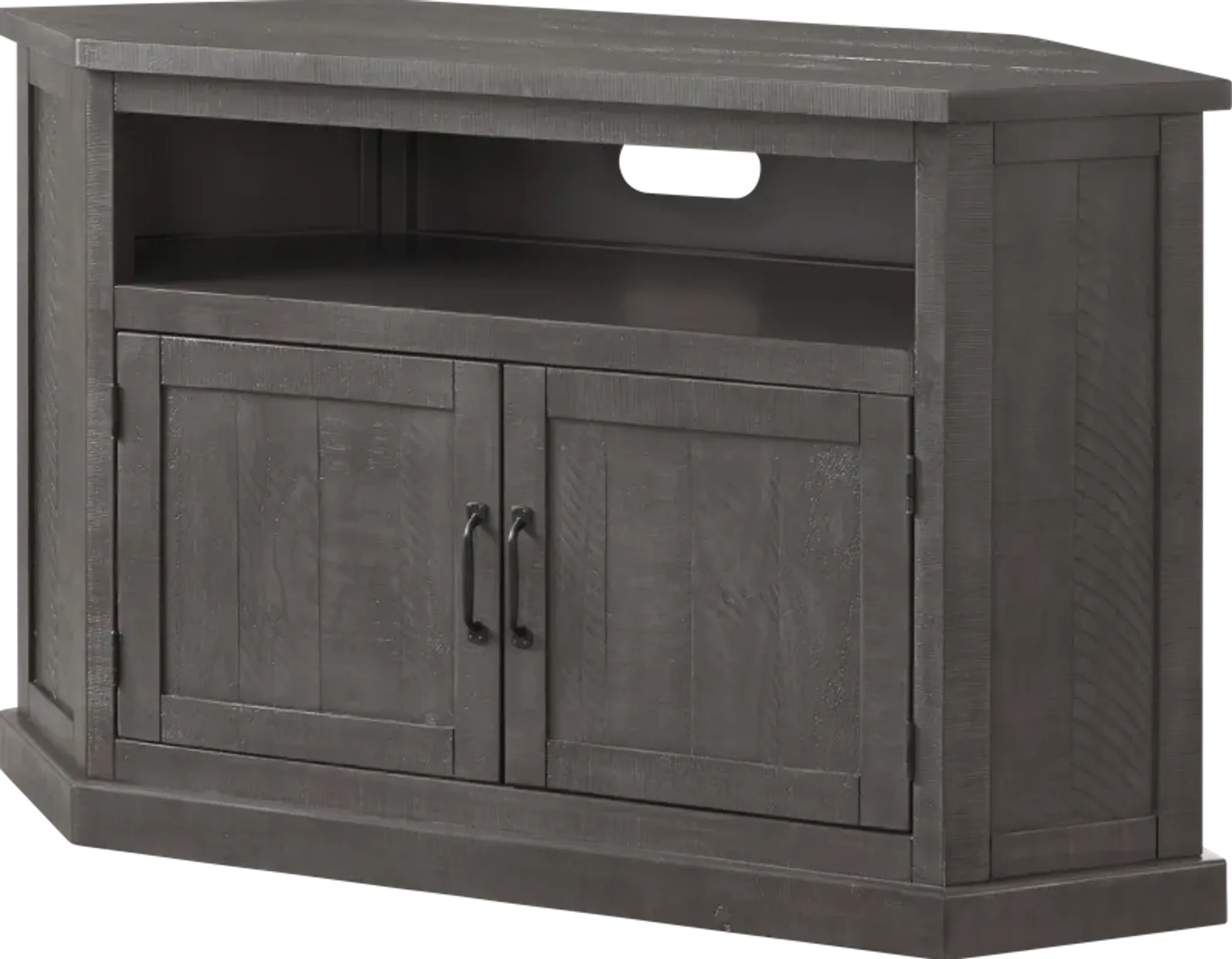 Rustic Path Gray 49.5 in. Corner Console | Furniture.com