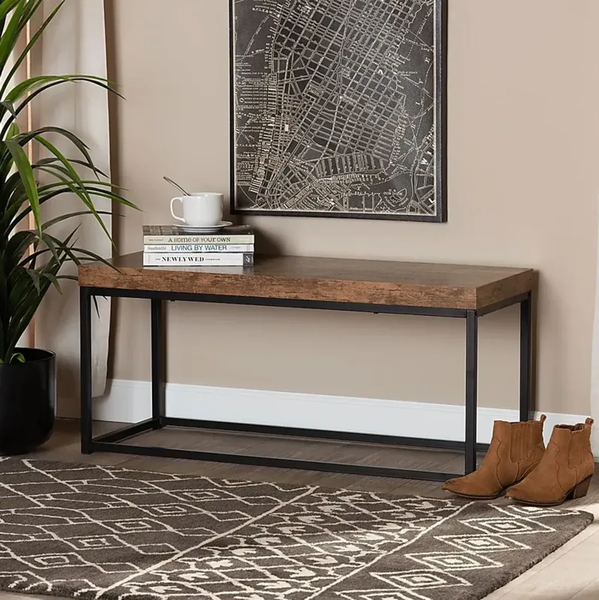 Ardenan Brown Accent Bench