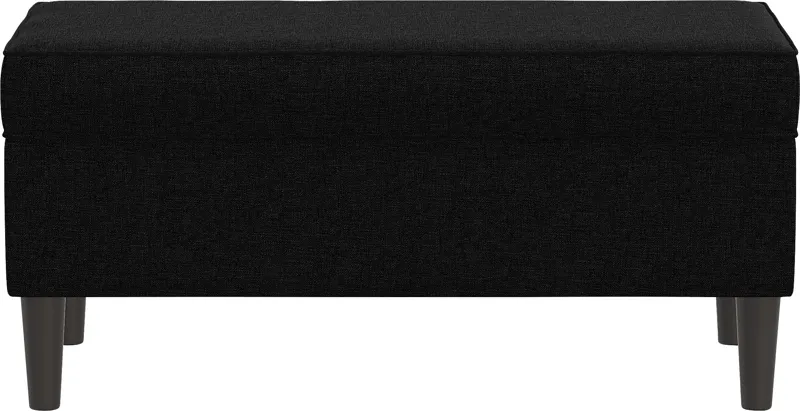 Charette Black Storage Bench