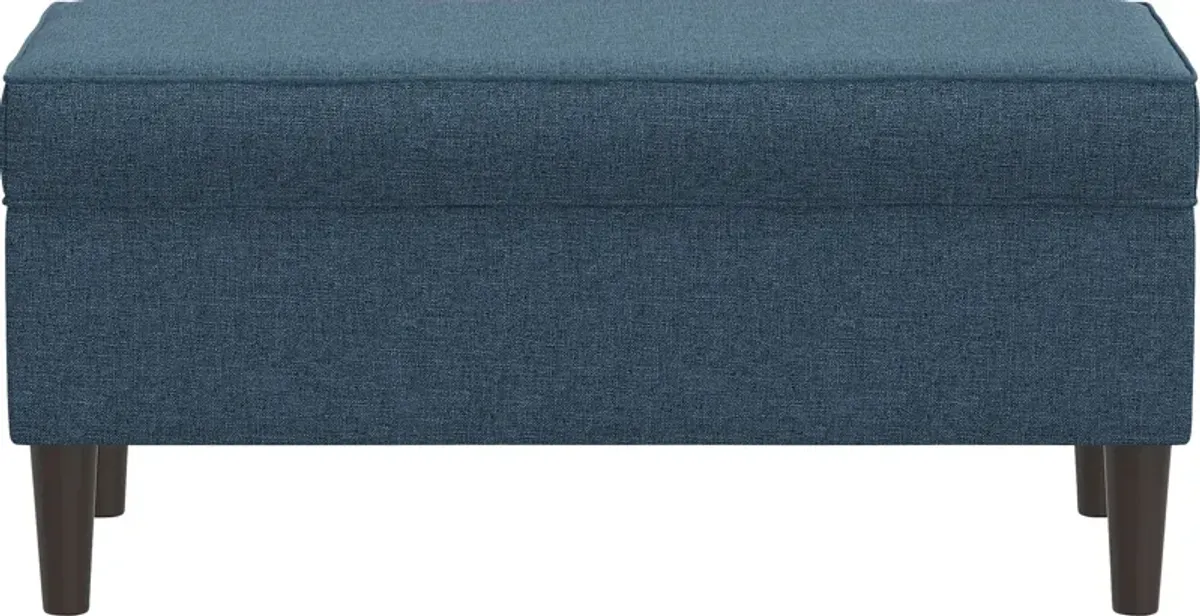 Charette Navy Blue Storage Bench