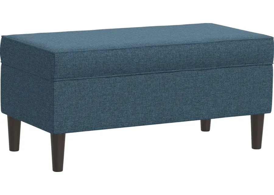 Charette Navy Blue Storage Bench