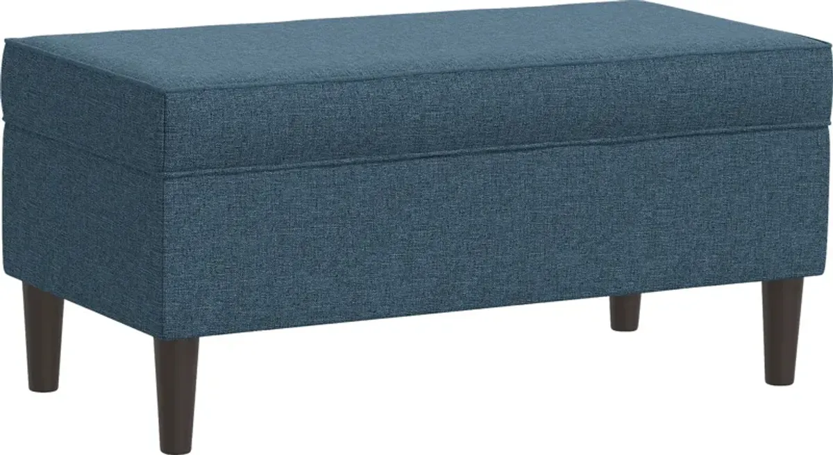 Charette Navy Blue Storage Bench