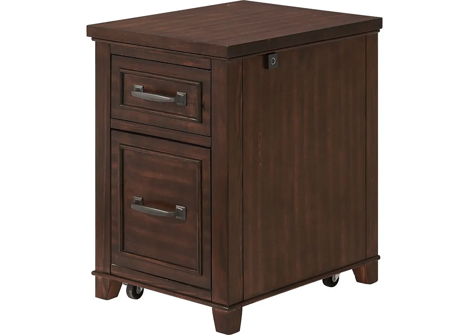 Lidemann Brown File Cabinet with Fingerprint Lock