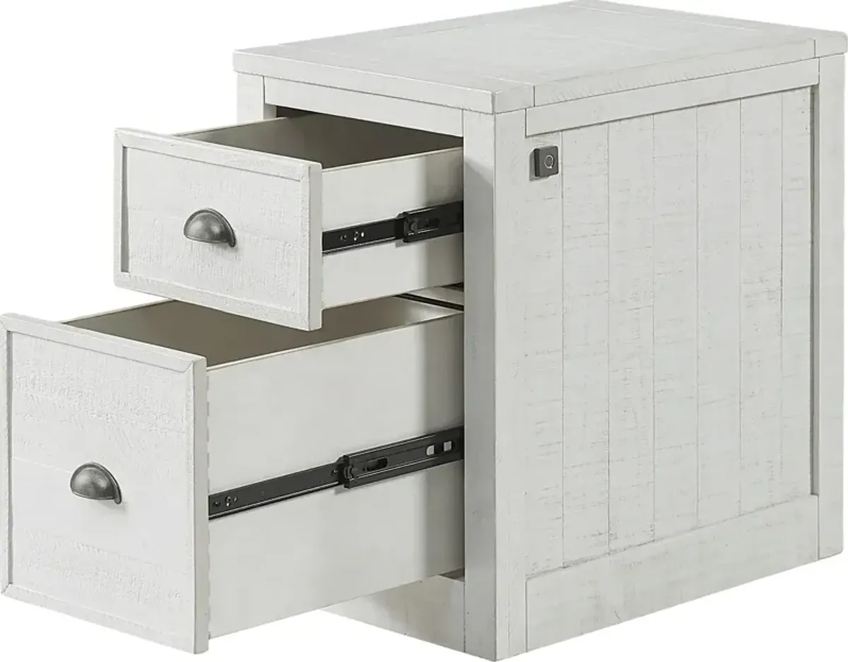 Trevose White File Cabinet with Fingerprint Lock