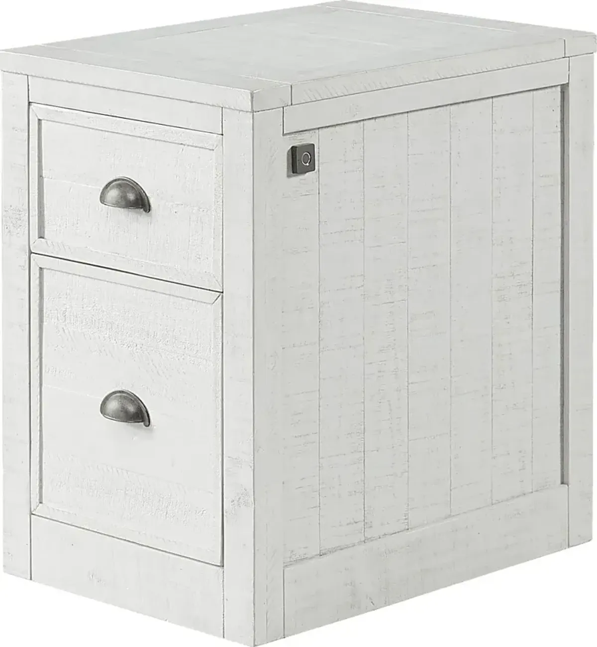 Trevose White File Cabinet with Fingerprint Lock