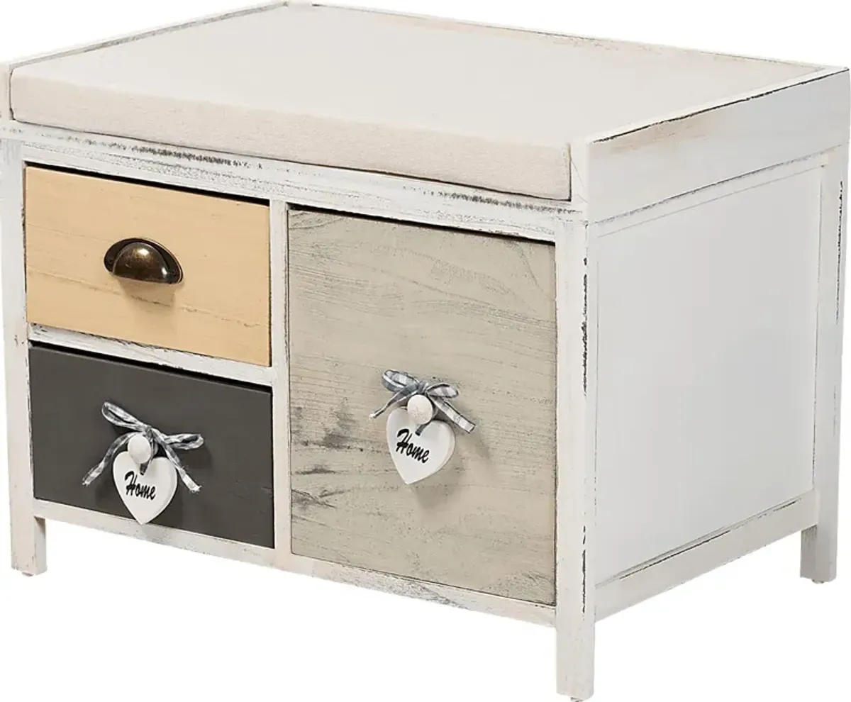 Seigle Beige Storage Bench