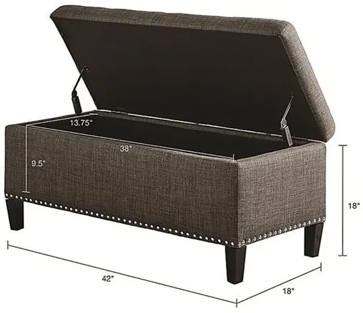 Rosewin Charcoal Accent Bench