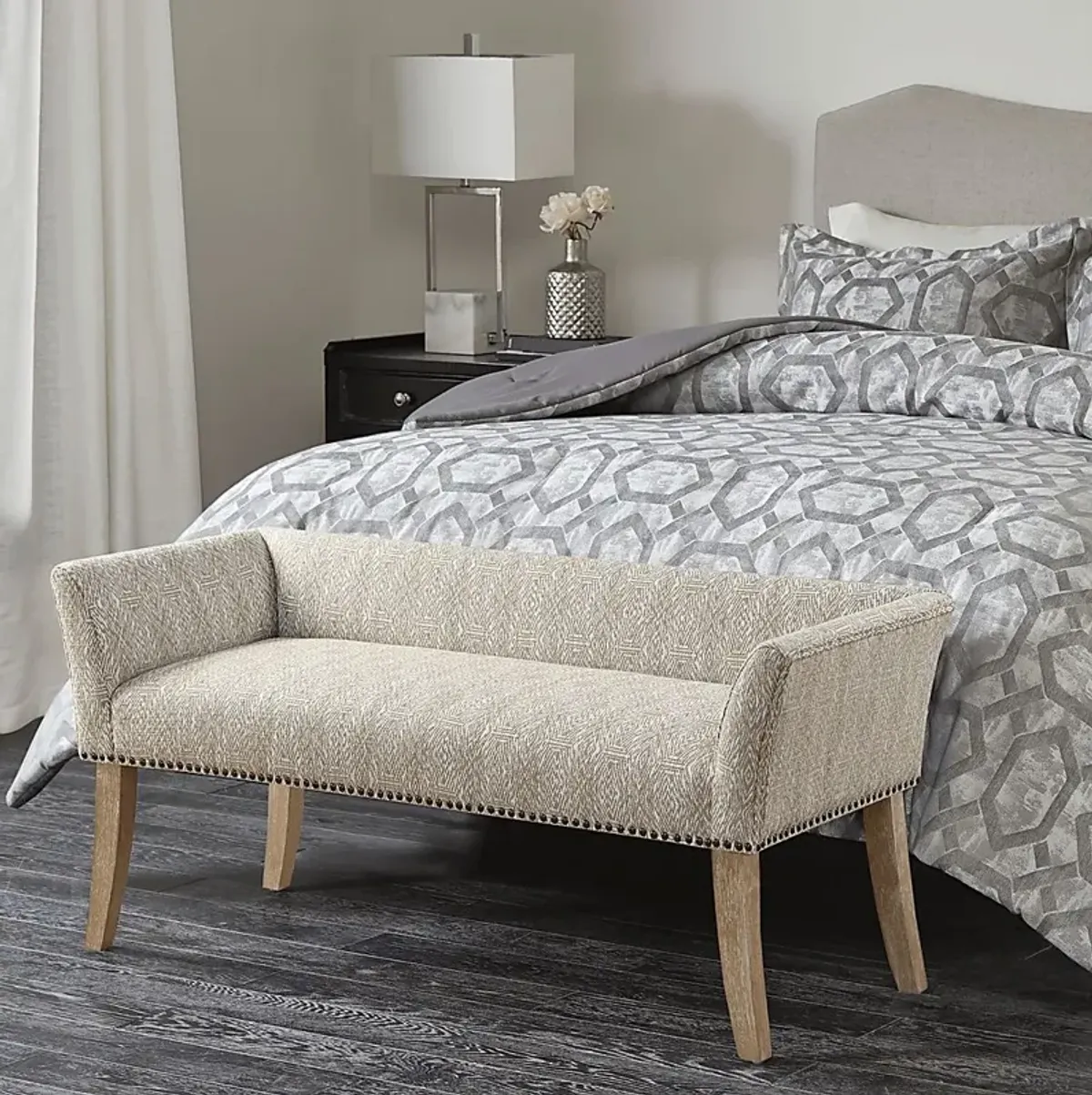 Bastgone Taupe Accent Bench