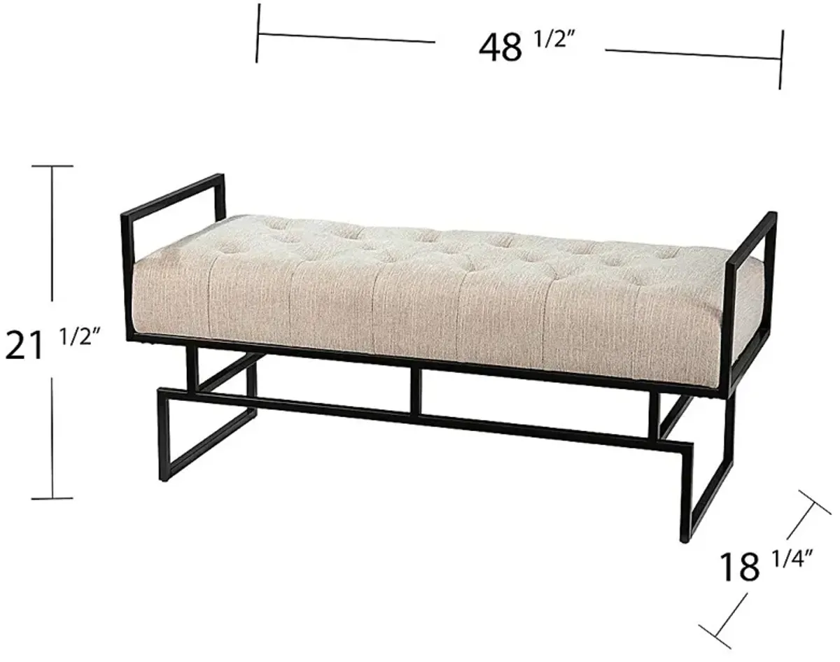 Witterton Beige Accent Bench