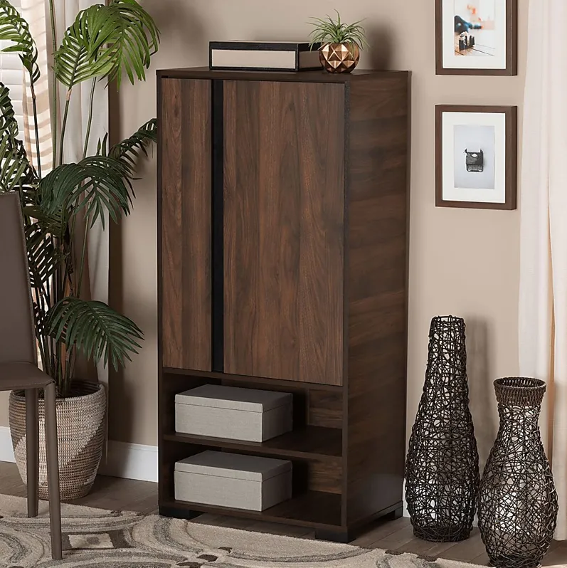 Kimeron Brown Shoe Storage Cabinet