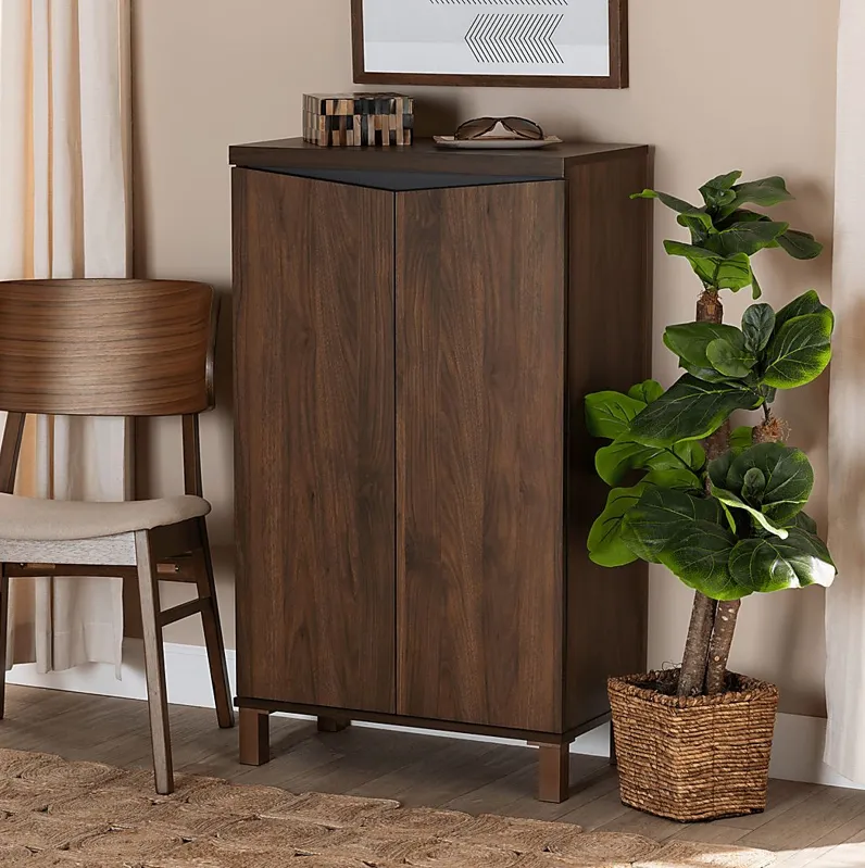 Lilligard Brown Shoe Storage Cabinet