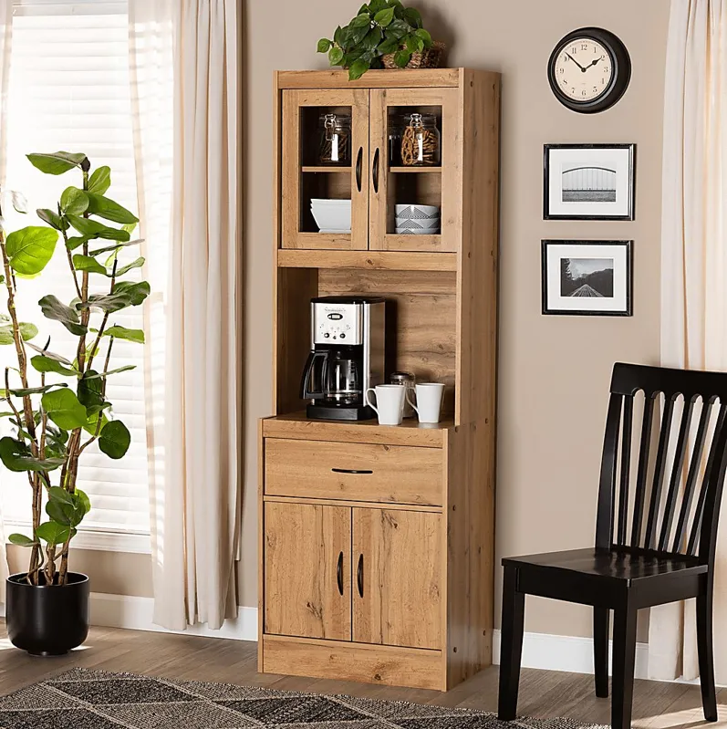 Mannheim Brown Cabinet with Hutch