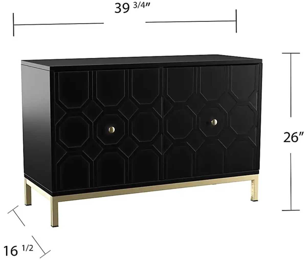 Hergot Black Accent Cabinet