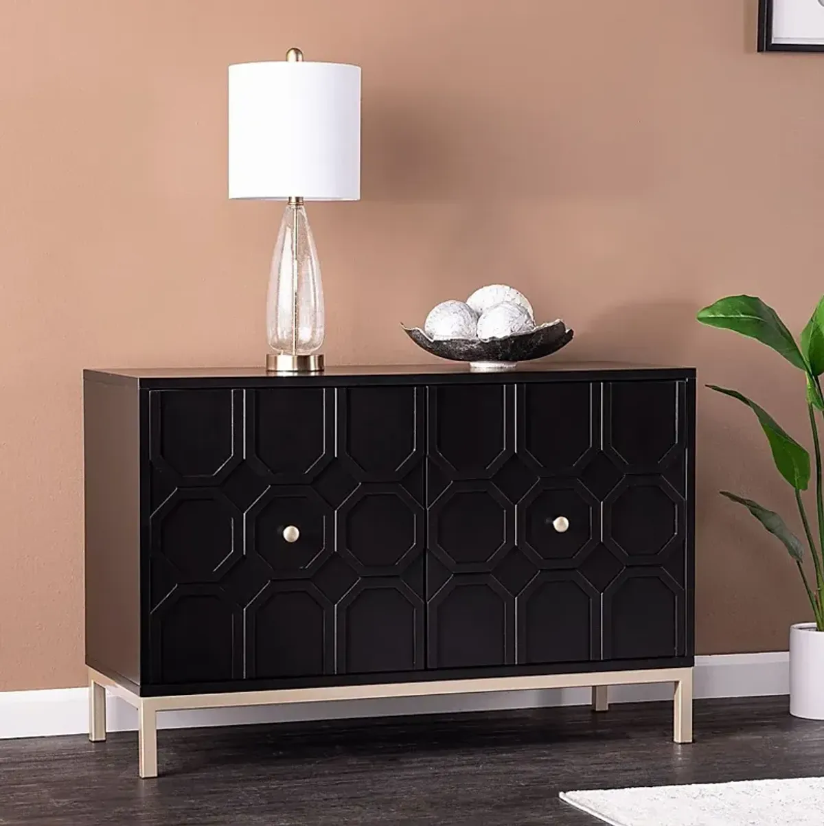 Hergot Black Accent Cabinet