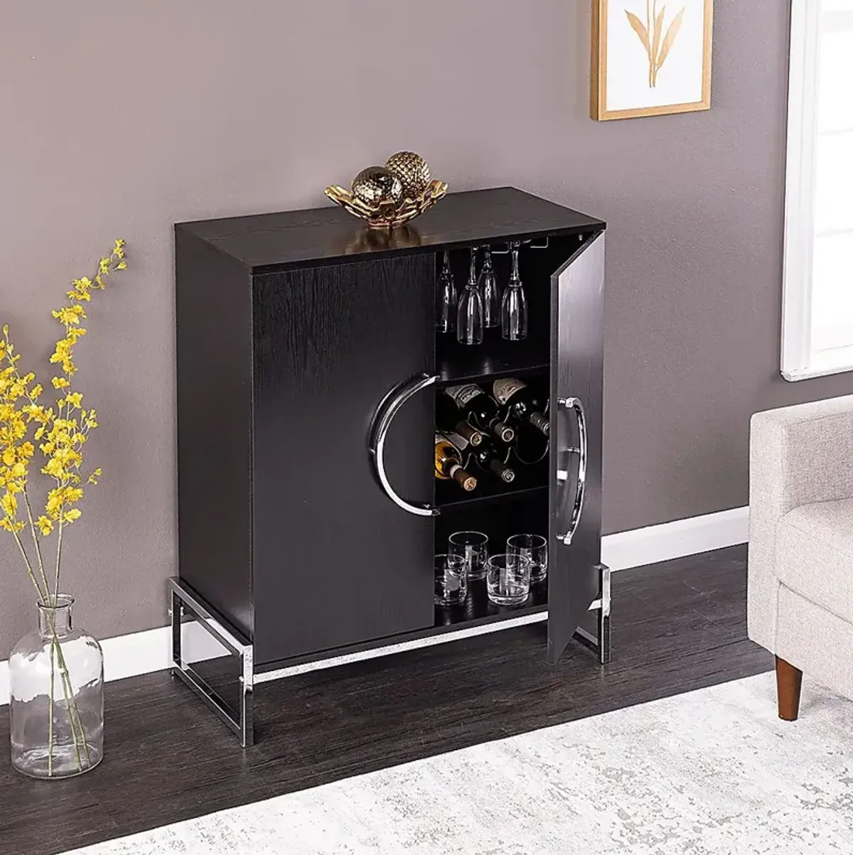 Mavelle Black Bar Cabinet