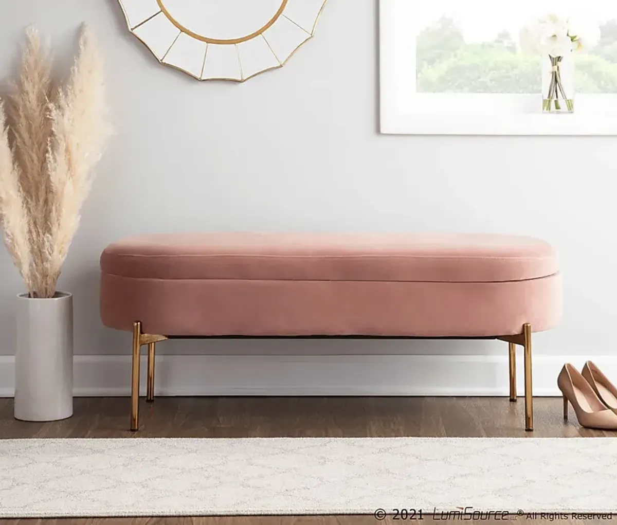 Russlefern Blush Accent Bench